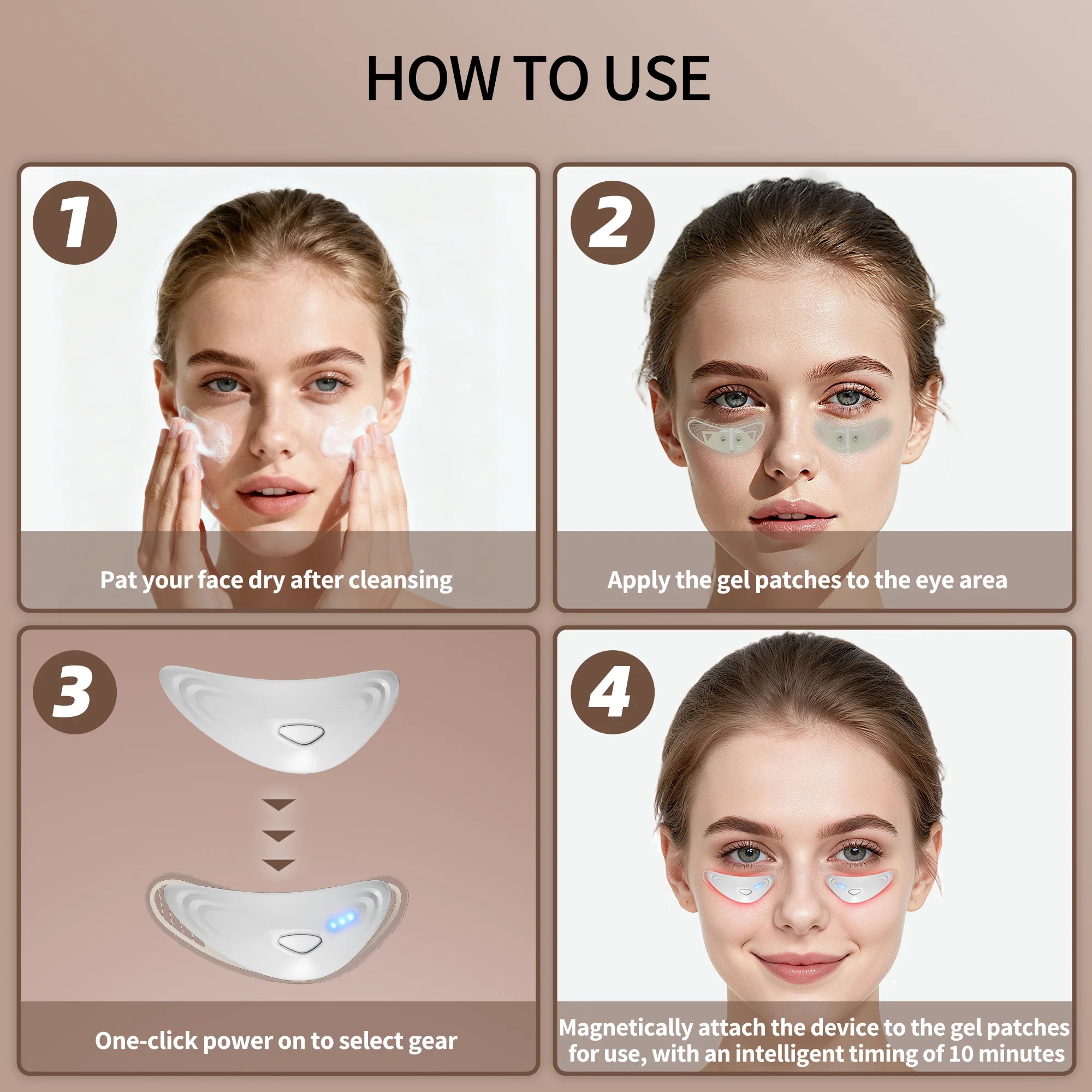 Red Light Eye Massager and Microcurrent Skincare Device for Dark Circles - 13