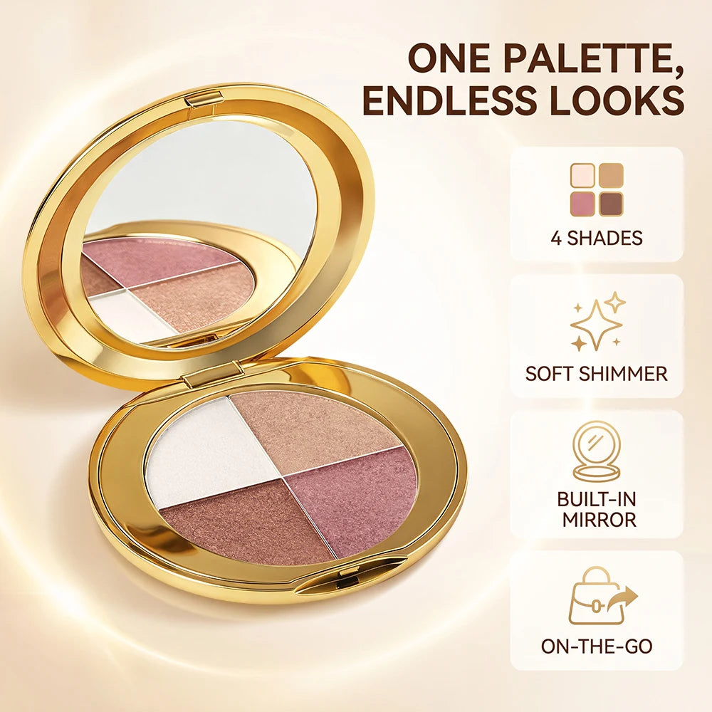 Highlighting Eye and Cheek Palette and Shimmer Makeup Kit for Radiant Daily Looks