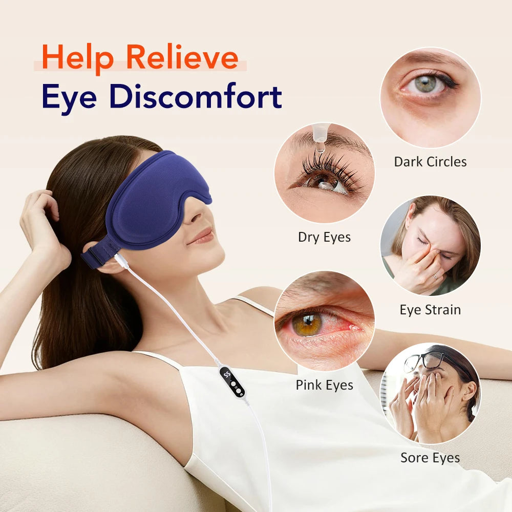 Electric Eye Massager and Heated Sleep Mask for Deep Relaxation and Travel - 14