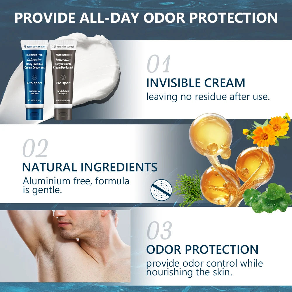 Body Invisible Cream Deodorant and Natural Antiperspirant for Daily Hygiene - 4