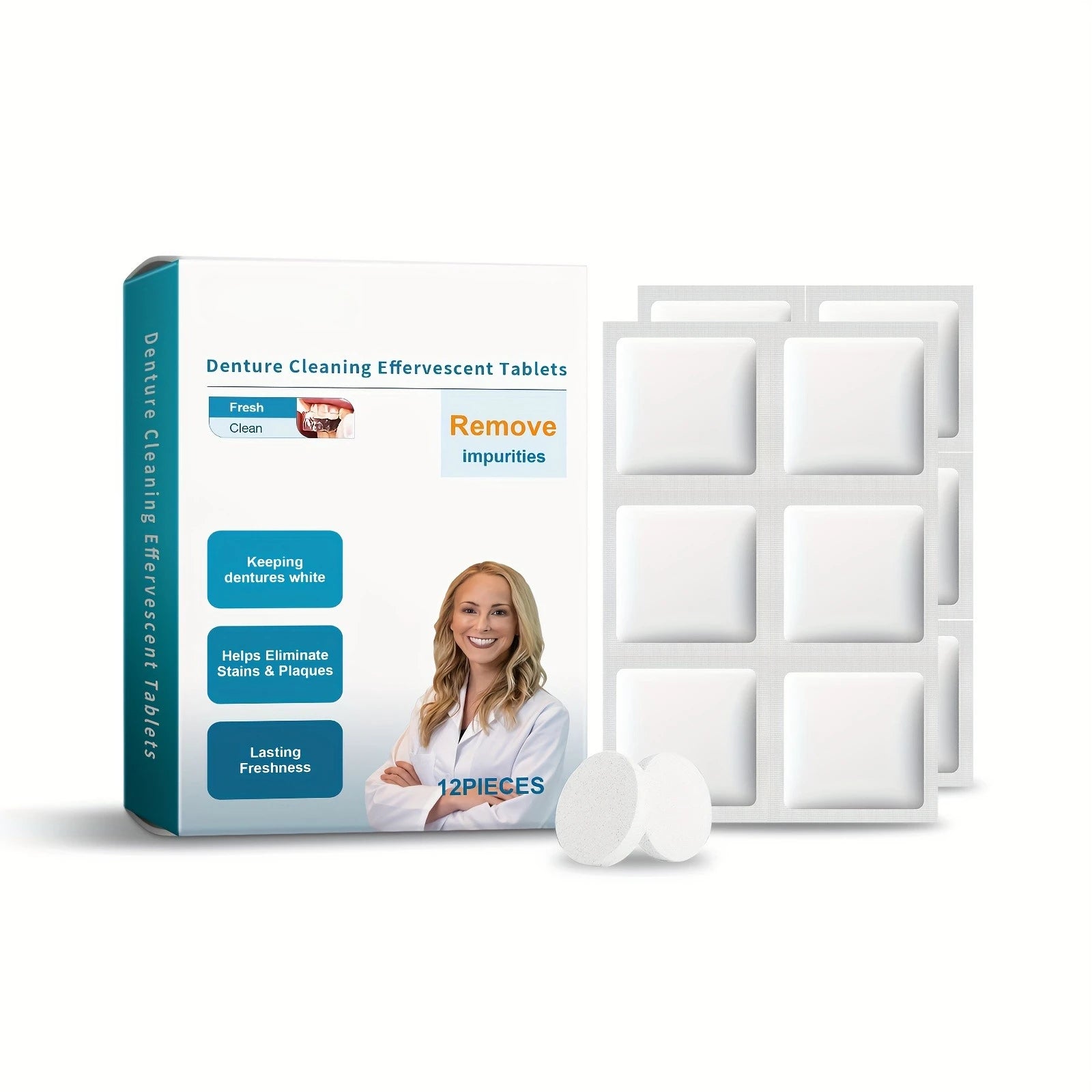 Denture Cleaning Tablets and Effervescent Soak Kit for Daily Dental Hygiene - 6