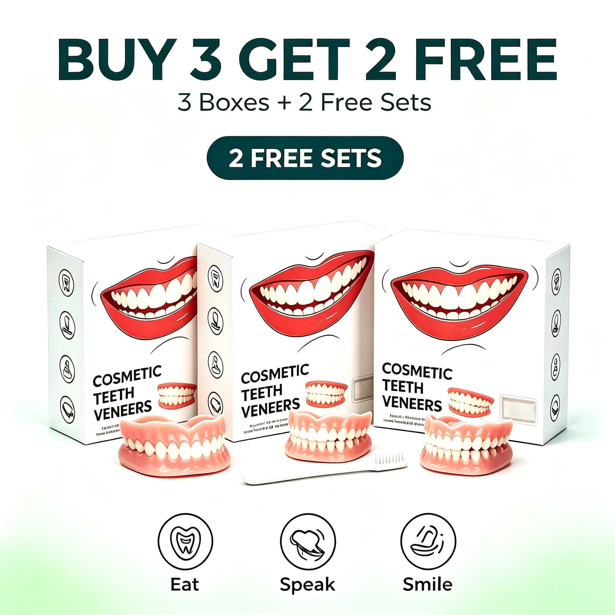 Silicone Full Dentures and Cosmetic False Teeth for Daily Oral Care Comfort - 16