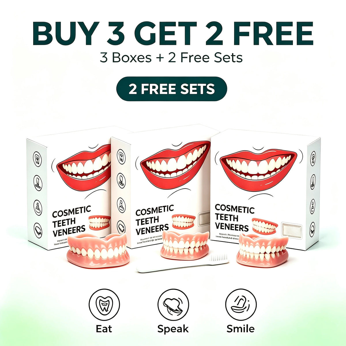 Silicone Full Dentures and Cosmetic False Teeth for Daily Oral Care Comfort