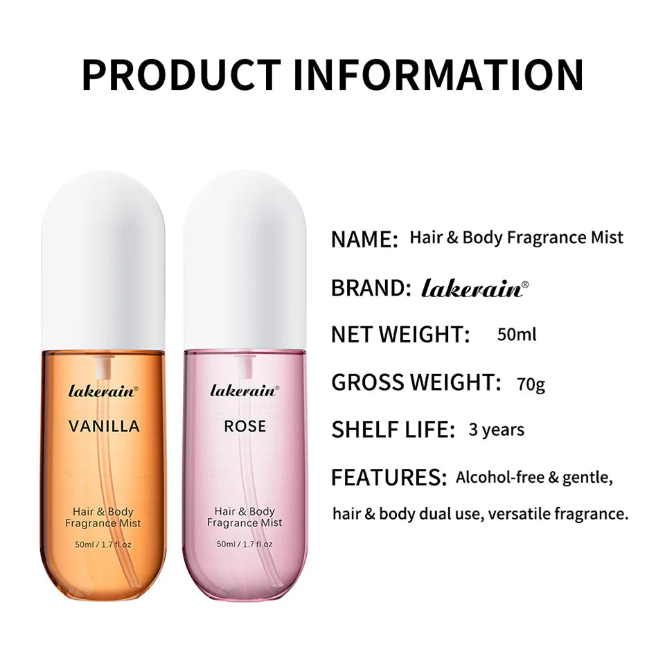 Vanilla and Rose Fragrance Mist and Body Spray for Daily Refreshing Use