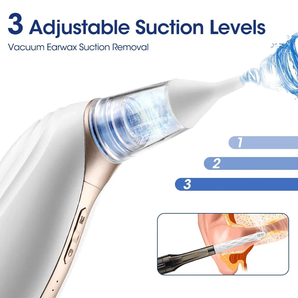 Electric Earwax Remover and Ear Suction Vacuum for Gentle Home Ear Canal Cleaning - 3