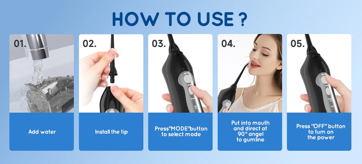 Water Flosser and Portable Oral Irrigator for Daily Teeth Cleaning Routine