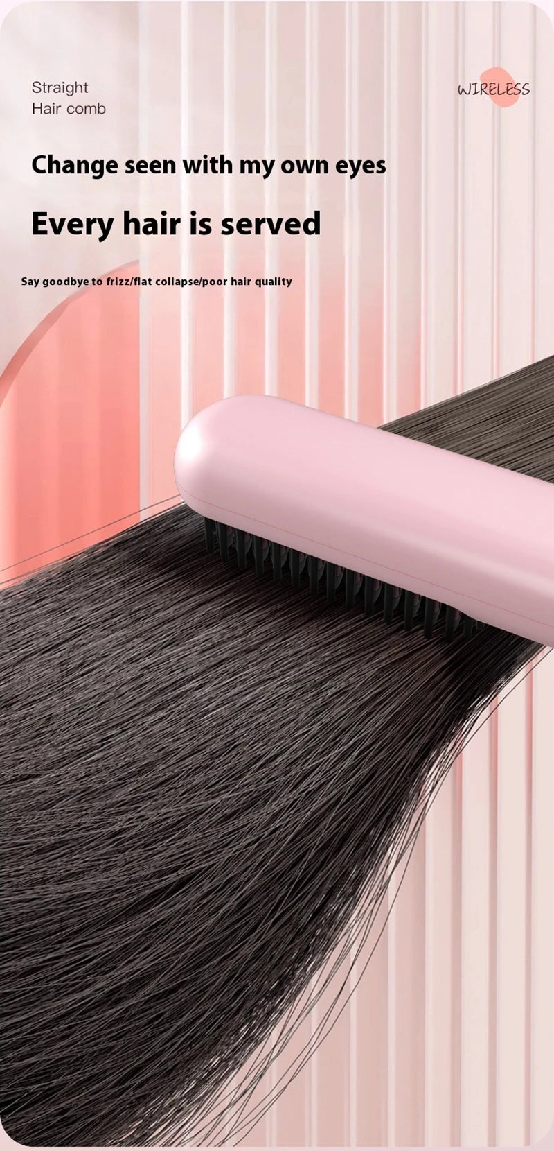 Hair Straightening Brush and Heated Smoothing Comb for Quick Daily Styling