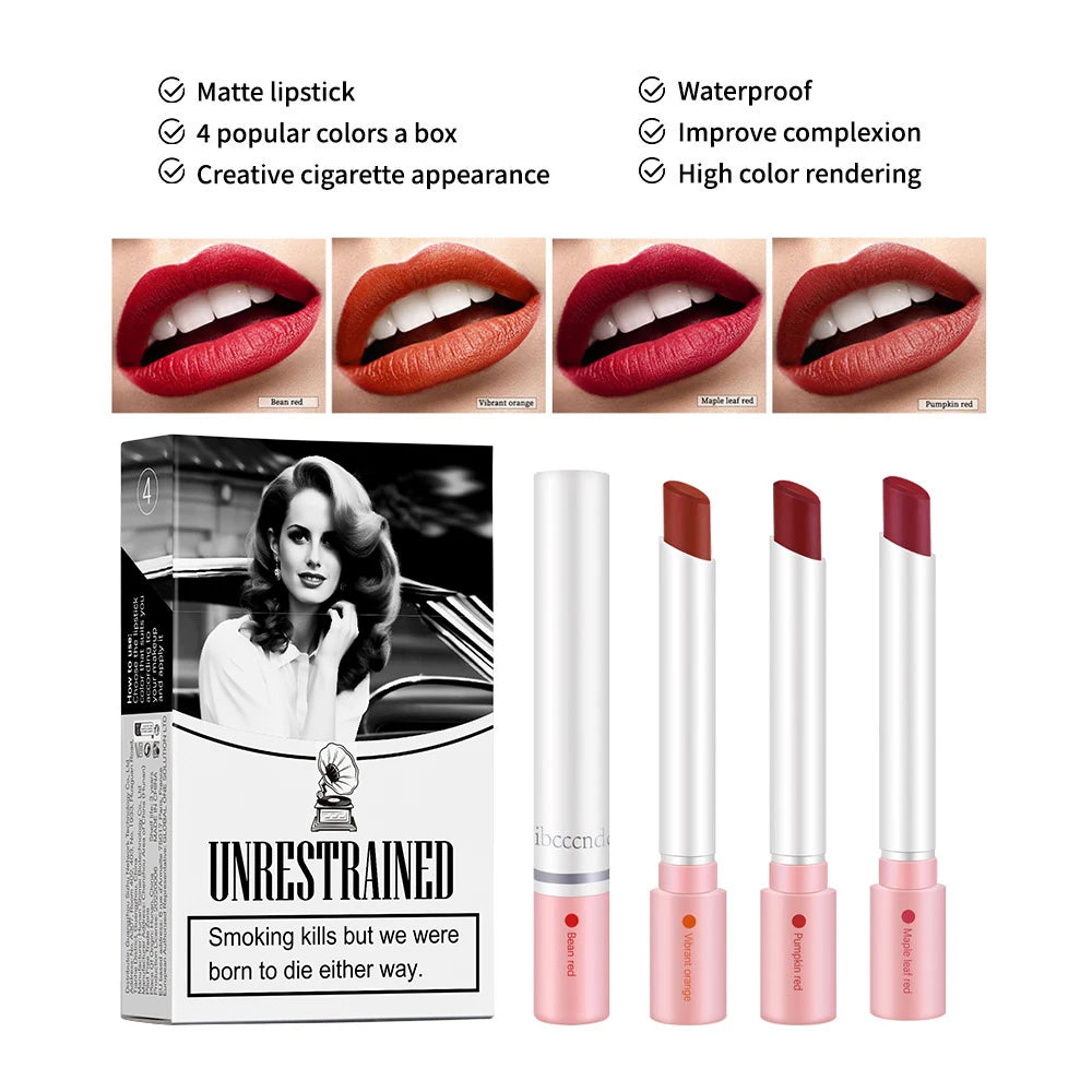 Matte Lipstick Set and Velvet Lip Tint for Daily Makeup and Special Occasions