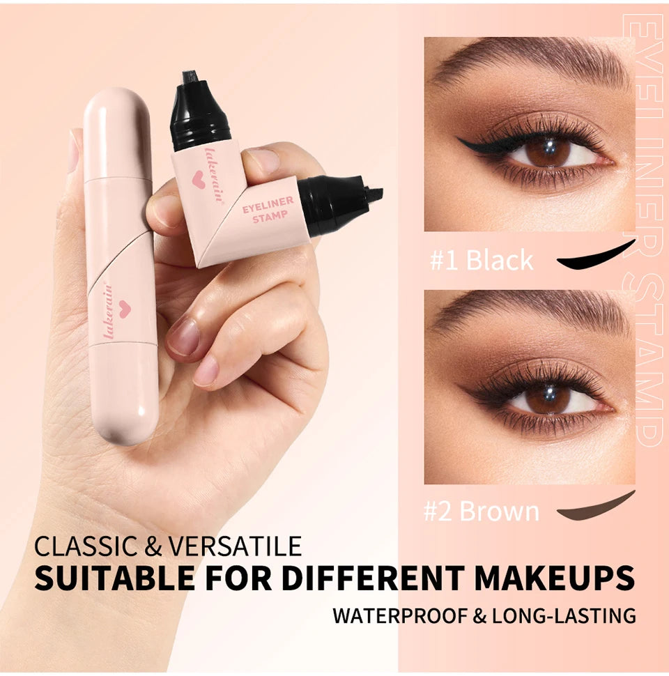 Liquid Eyeliner Stamp and Winged Eyeliner Pen for Perfect Quick Eye Makeup Looks