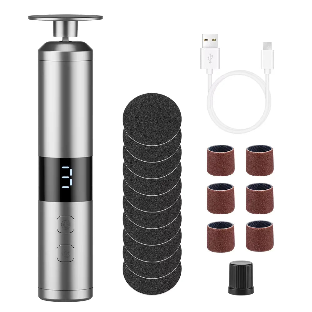 Electric Callus Remover and Foot File Pedicure Tool for Smooth Salon Heels - 18