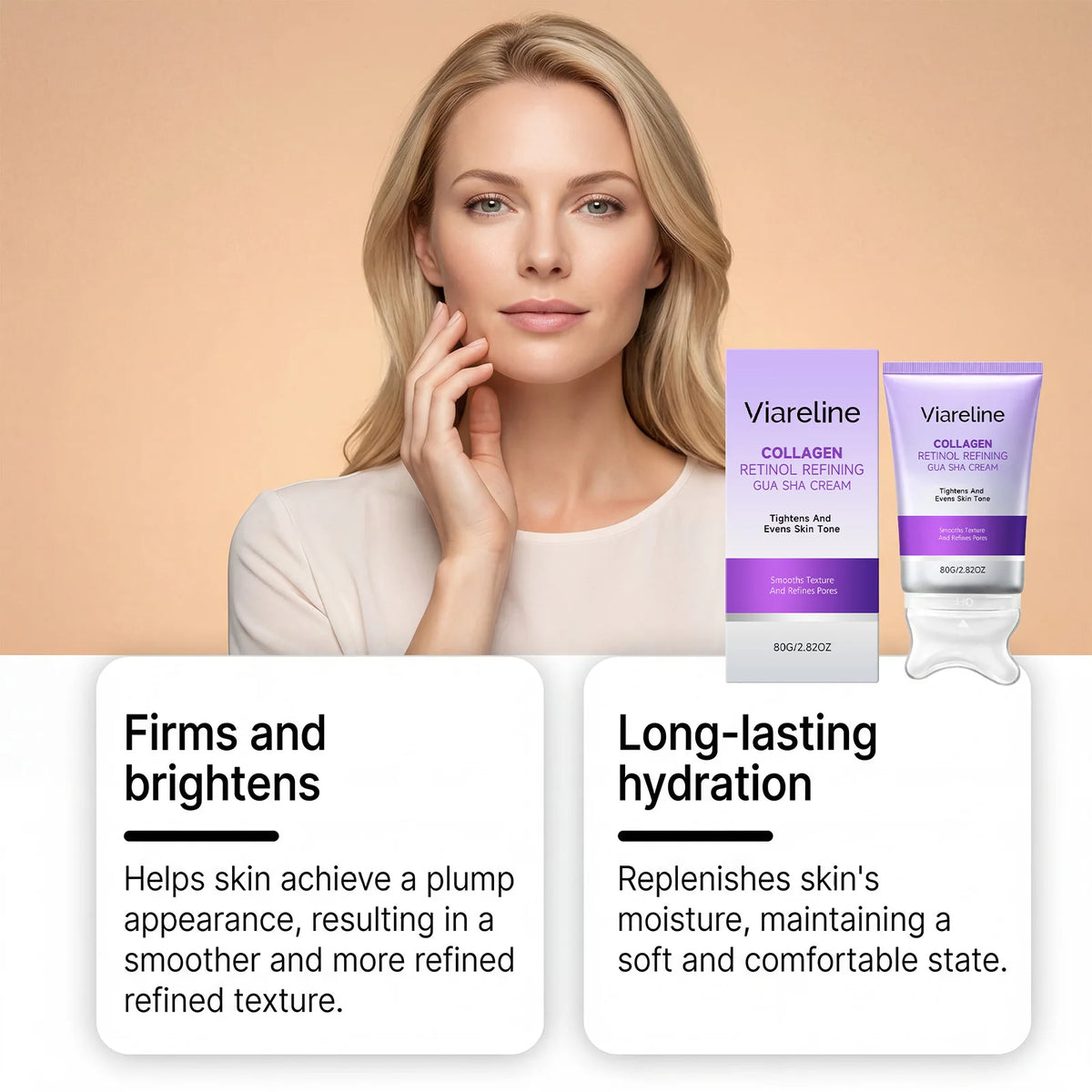 Collagen Retinol Gua Sha Cream and Facial Firming Moisturizer for Daily Lifting