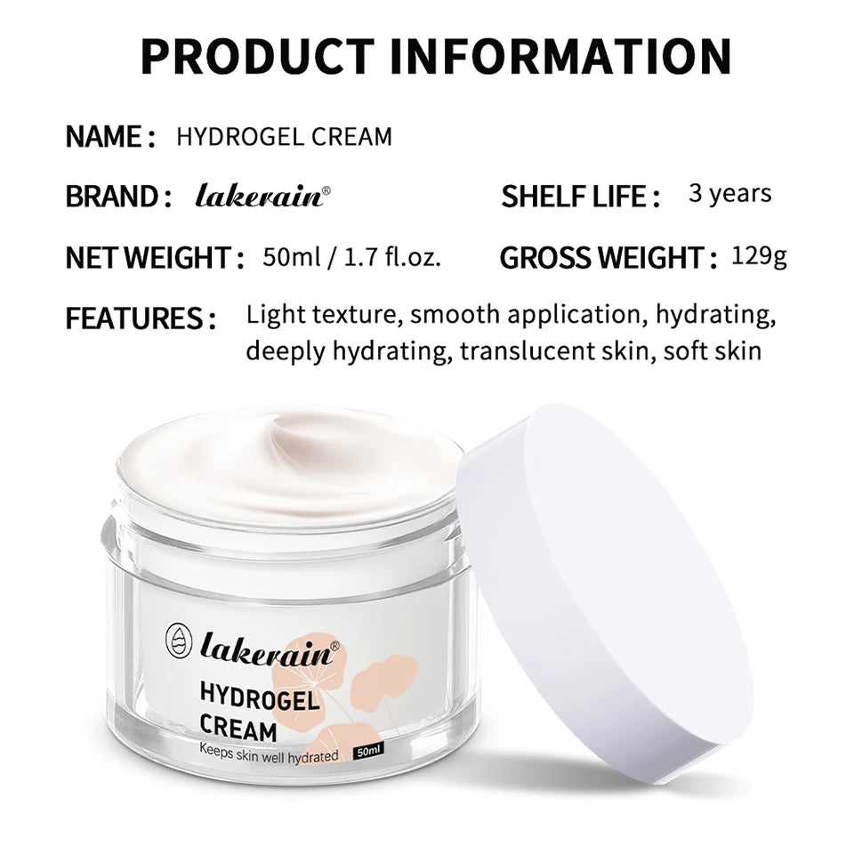 Hydrogel Facial Cream and Moisturizing Skin Care for Daily Face Hydration