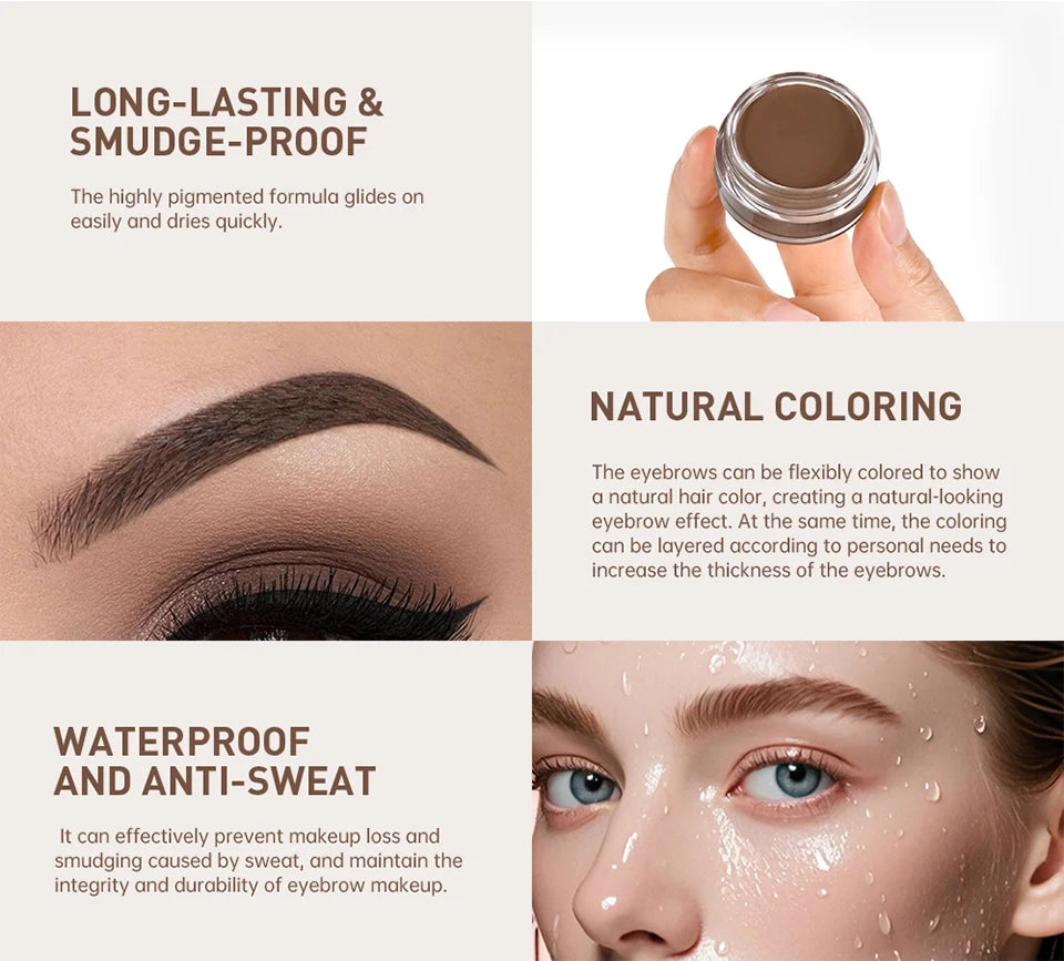 Brow Pomade and Eyebrow Enhancer Gel for Long Lasting Natural Looking Makeup