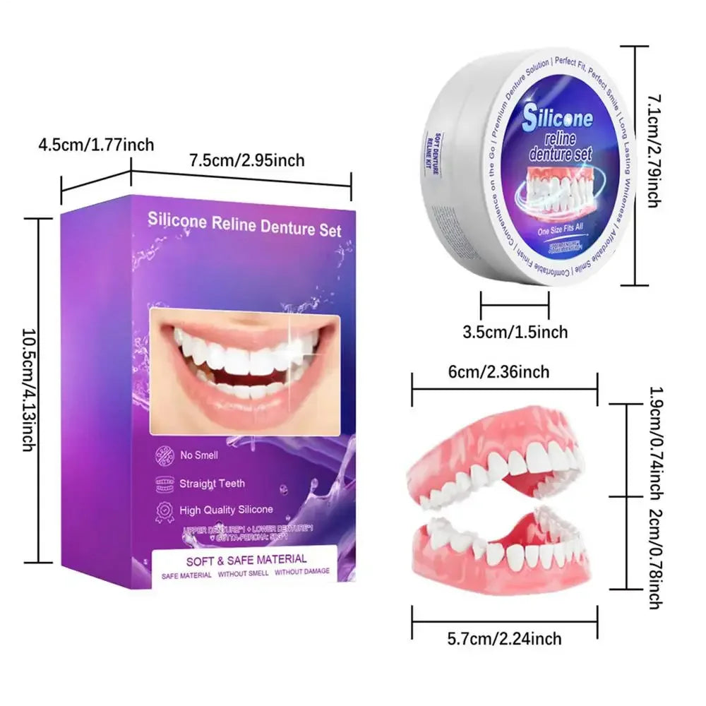 Denture Reliner Kit and Temporary Teeth Set for Daily Smile Enhancement Needs