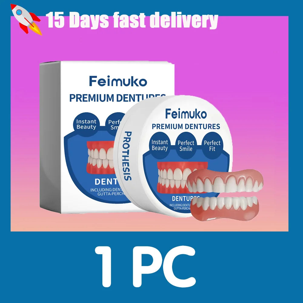 Silicone Snap On Dentures and Instant Fake Teeth for Natural Smile and Comfort