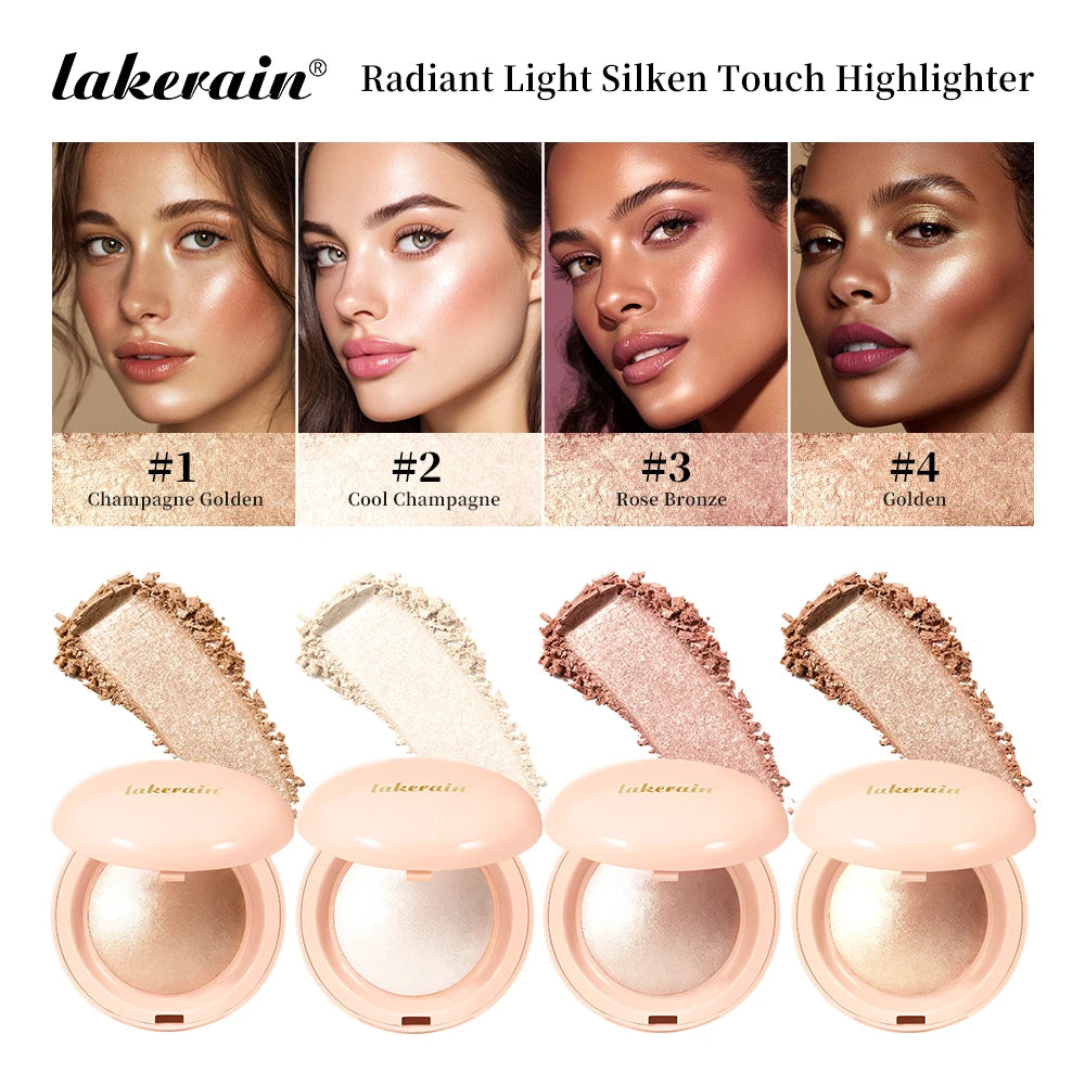 Silken Touch Highlighter and Shimmer Makeup Powder for Radiant Glowing Skin - 1