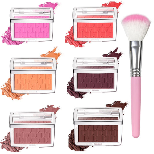 Embossed Blush Palette and Matte Face Makeup for a Natural Glowing Complexion