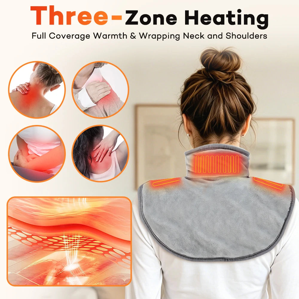 Heated Shoulder Wrap and Electric Heating Shawl for Cold Days at Home or Office