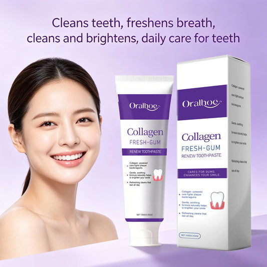 Collagen Toothpaste and Teeth Whitening Polish for Daily Oral Gum Care Routine