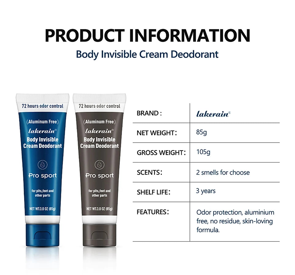 Body Invisible Cream Deodorant and Natural Antiperspirant for Daily Hygiene - 14