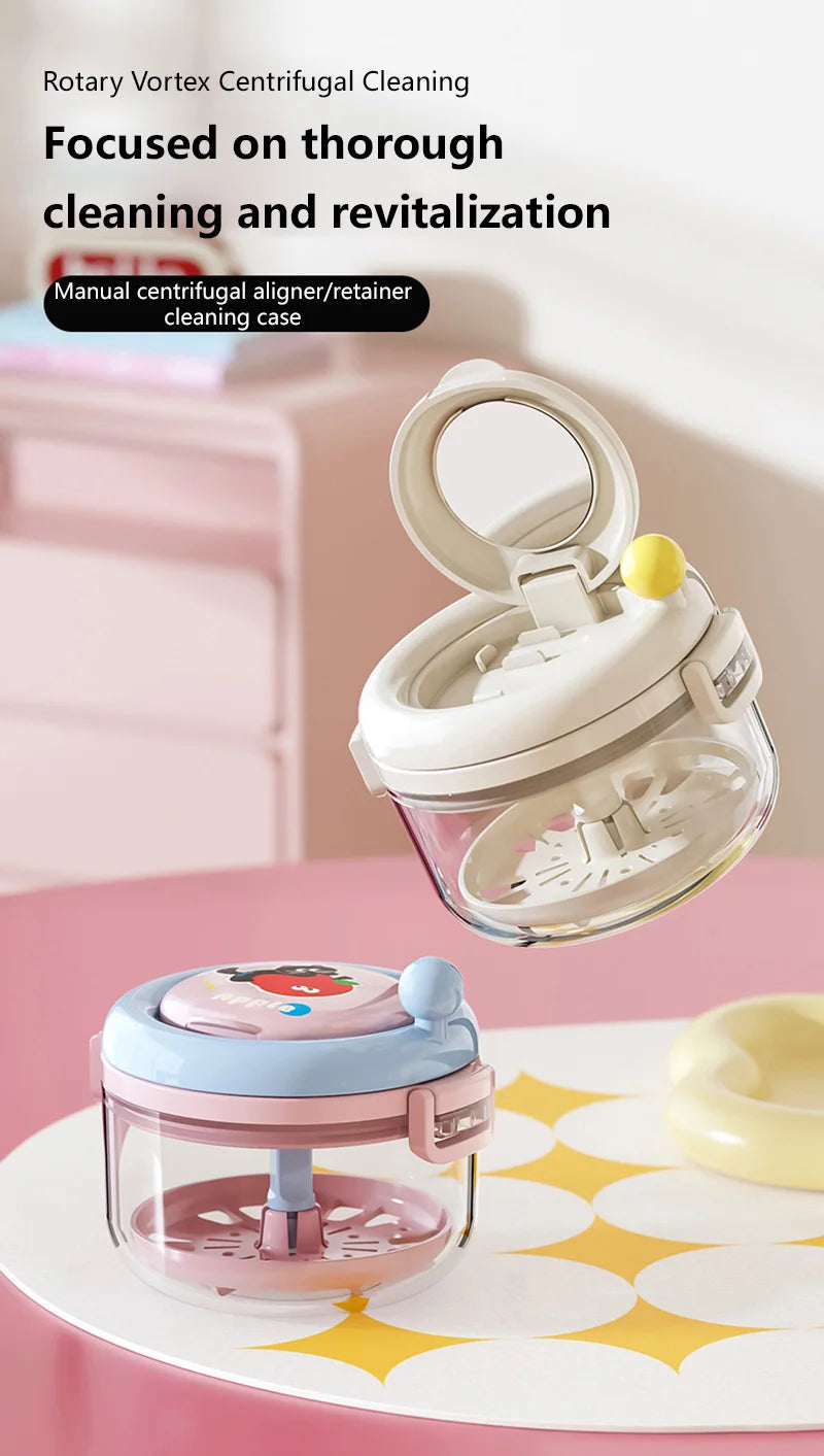 Denture Cleaning Box and Retainer Case for Daily Hygiene and Travel Storage