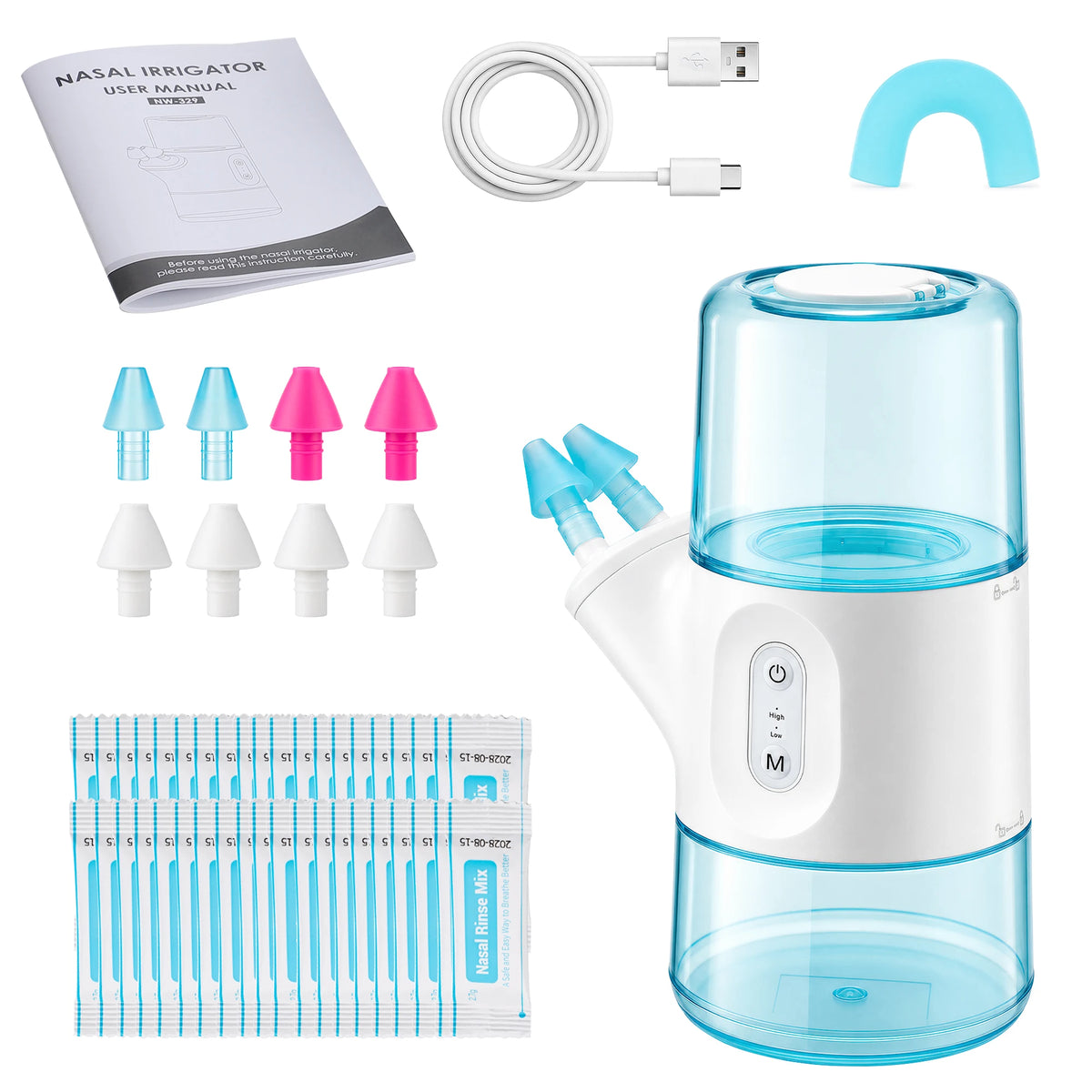 Electric Nasal Irrigator and Nose Cleaner for Daily Sinus Relief at Home