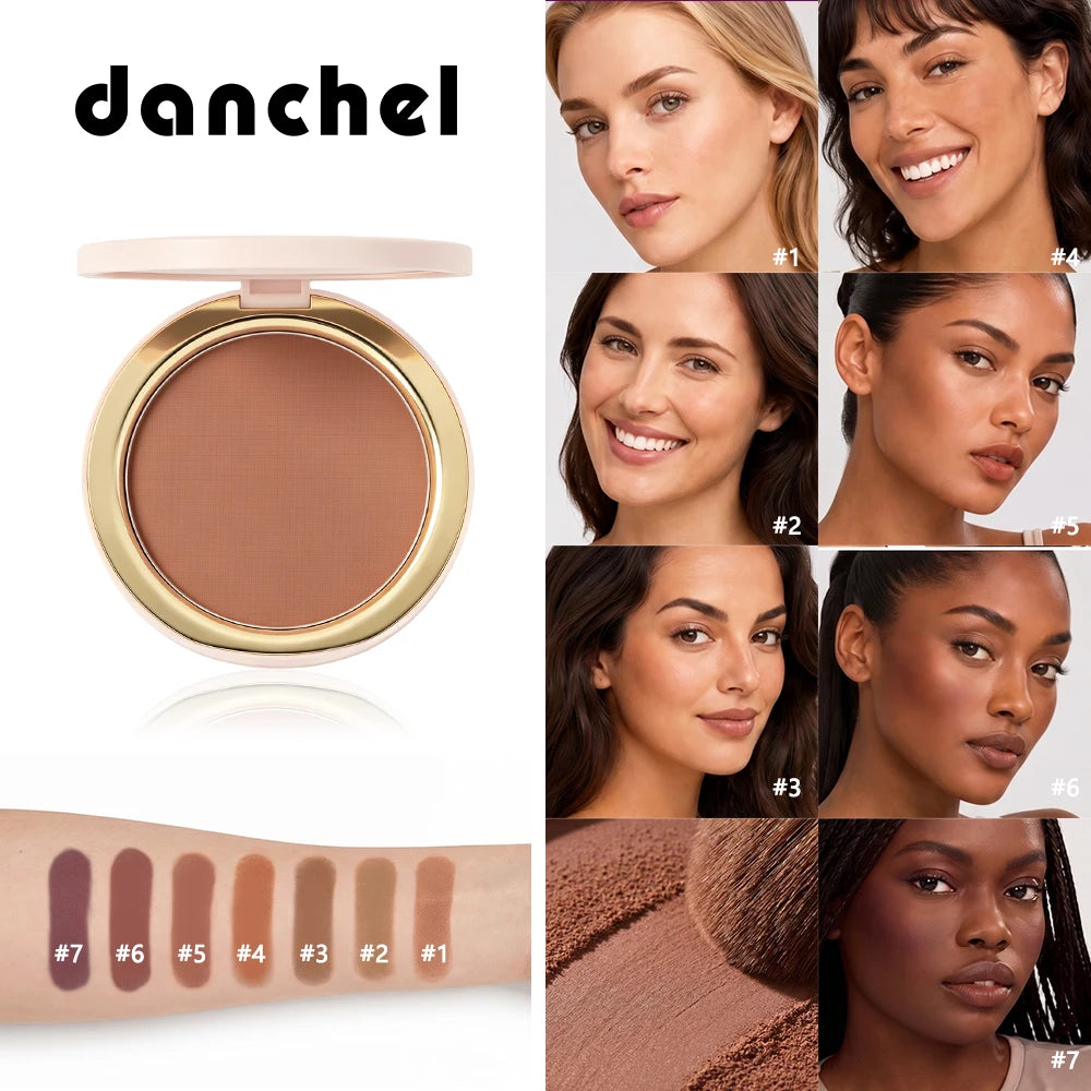 Pressed Bronzer Powder and Face Contour Makeup for a Natural Matte Sun Kissed Look