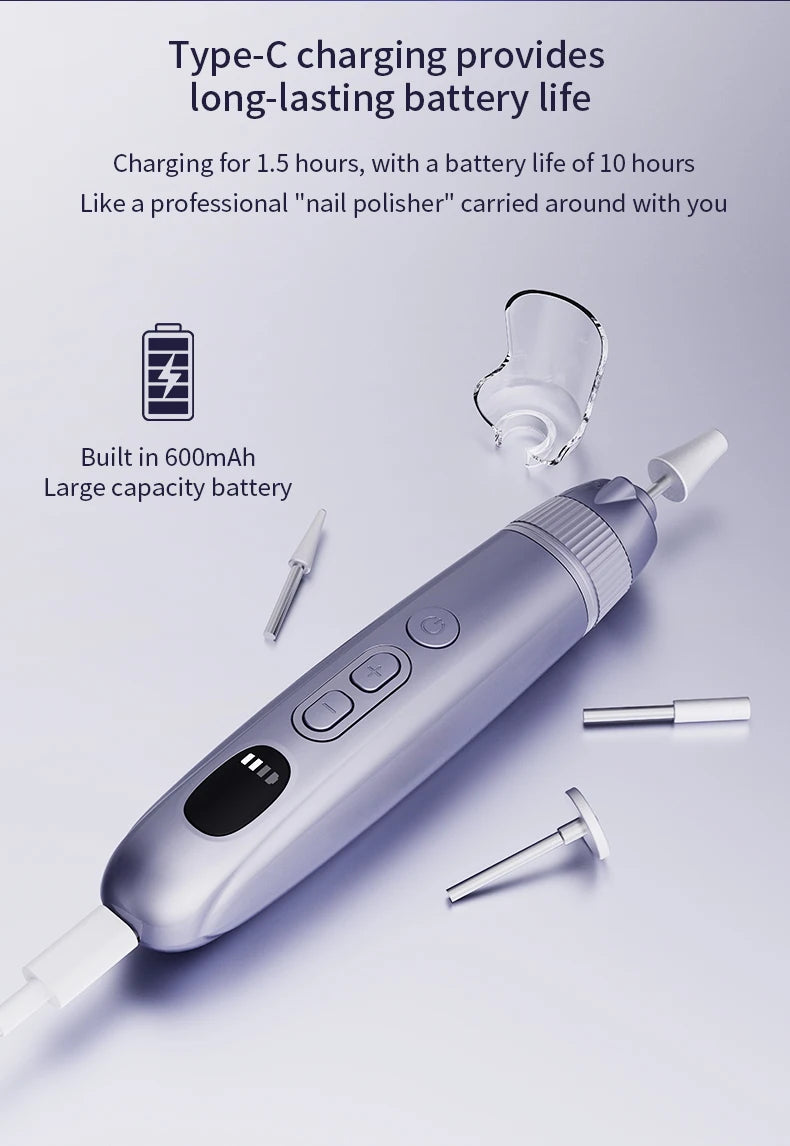 Electric Nail Drill and Manicure File Set for Salon Quality Home Nail Care