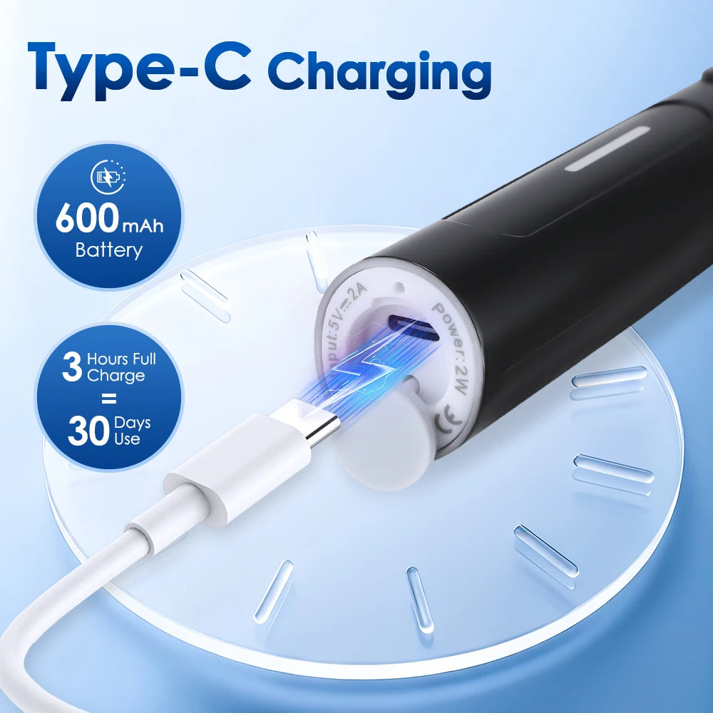 Rotating Electric Toothbrush and Rechargeable Dental Cleaner for Adults