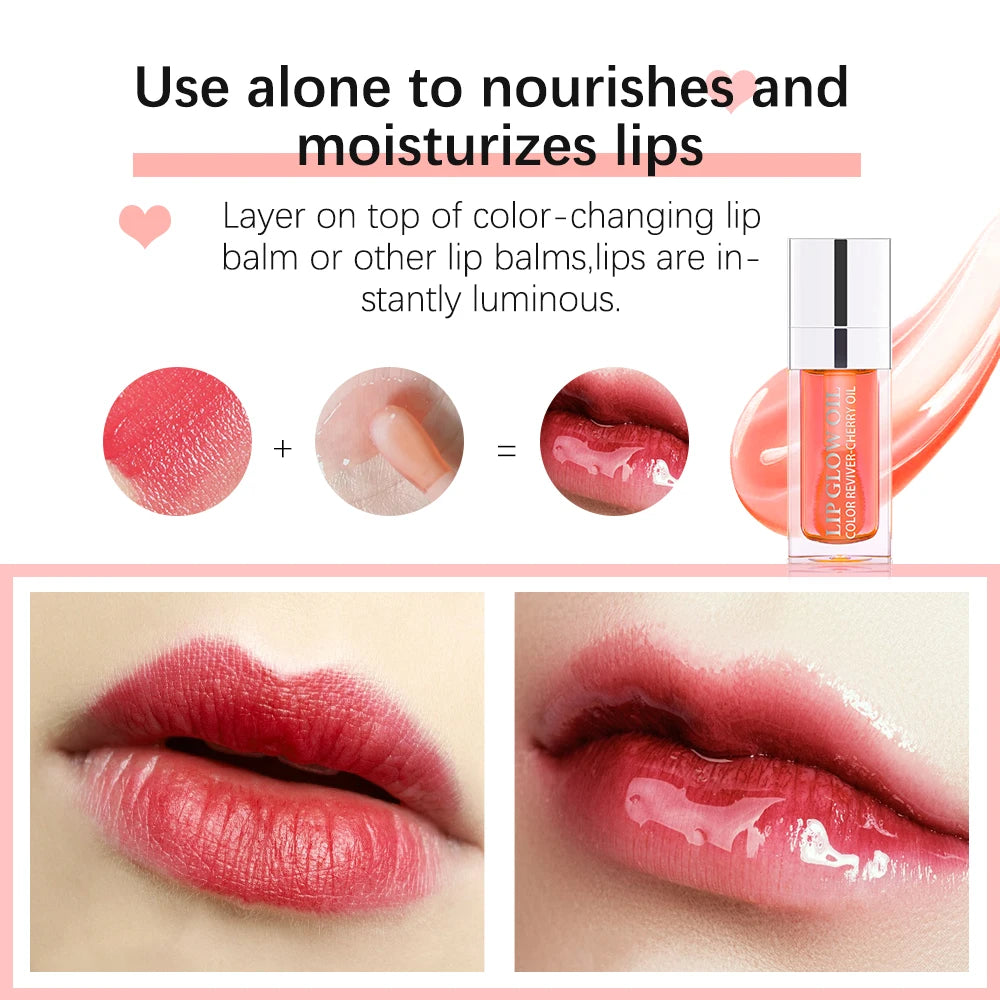 Lip Oil Plumping Lip Gloss and Hydrating Tinted Lip Glow for Daily Makeup Routines
