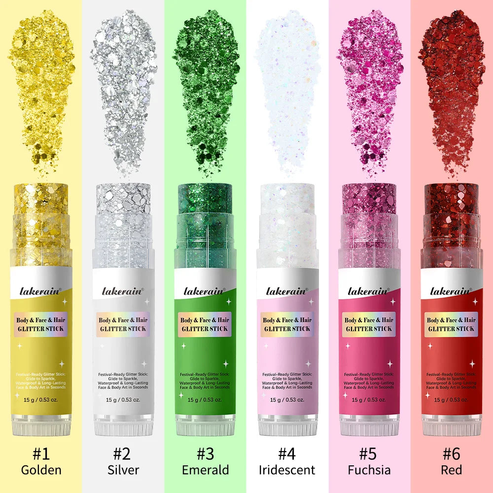 Body Shimmer Stick and Glitter Glow Balm for Festival and Party Makeup Looks