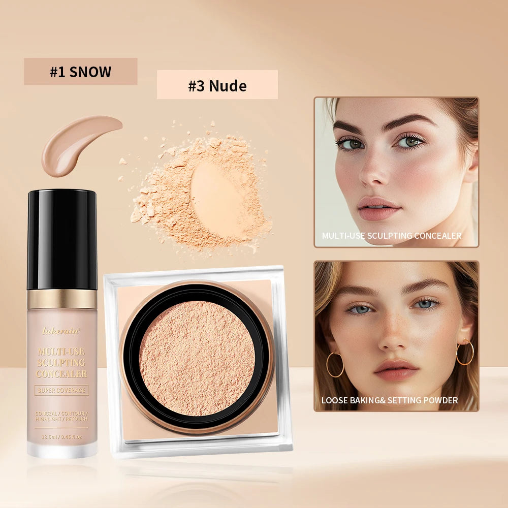 Face Makeup Set and Concealing Powder Kit for Flawless Daily Beauty Routines