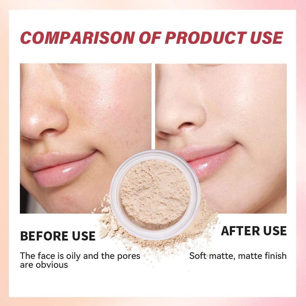 Loose Setting Powder and Finishing Makeup Fixer for Long Lasting Oil Control - 4
