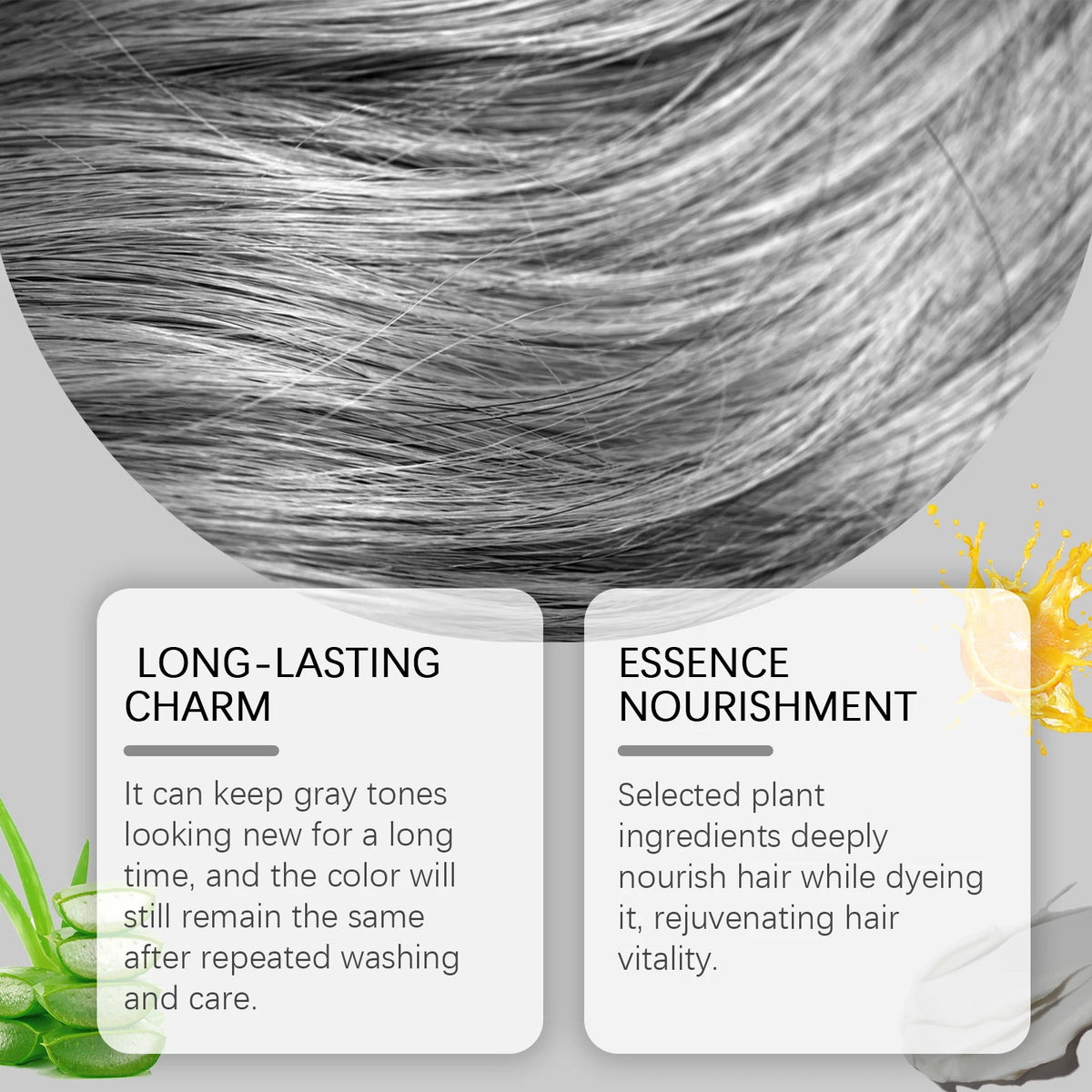 Permanent Silver Hair Dye and Gray Hair Color Cream for Salon Quality Results