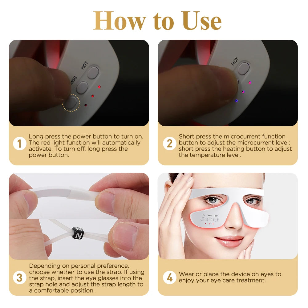 3D Eye Massager and Light Therapy Mask for Relieving Eye Fatigue at Home - 20