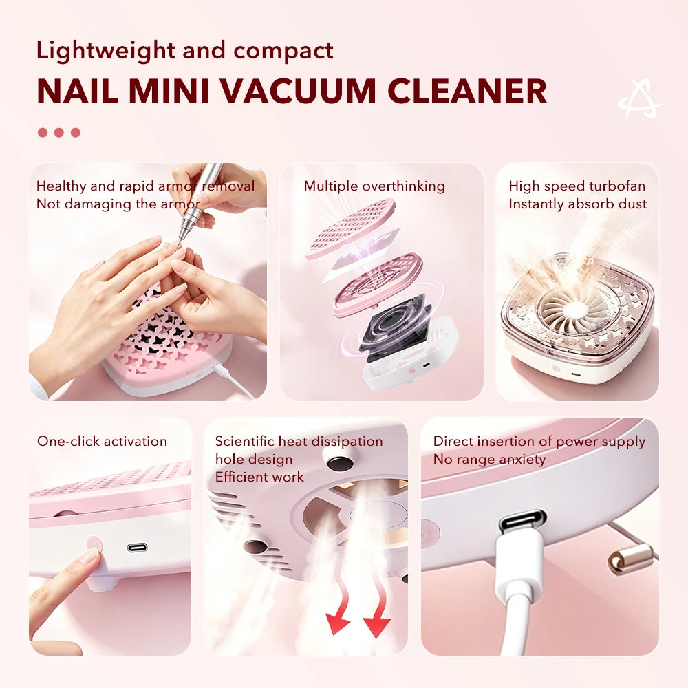 Brushless Nail Dust Collector and Manicure Vacuum Cleaner for Home Nail Salons - 14
