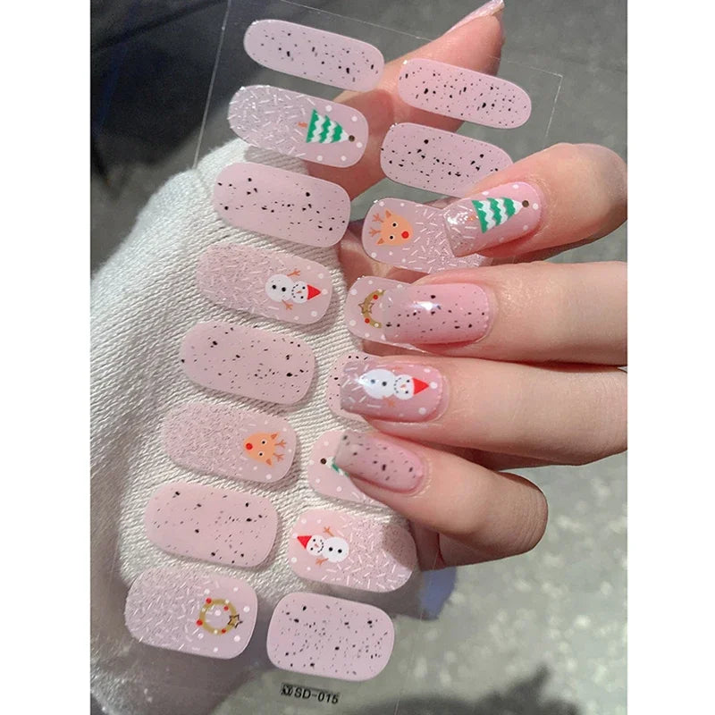 Christmas Nail Sticker and Holiday Gel Wrap for Winter Party Decorations