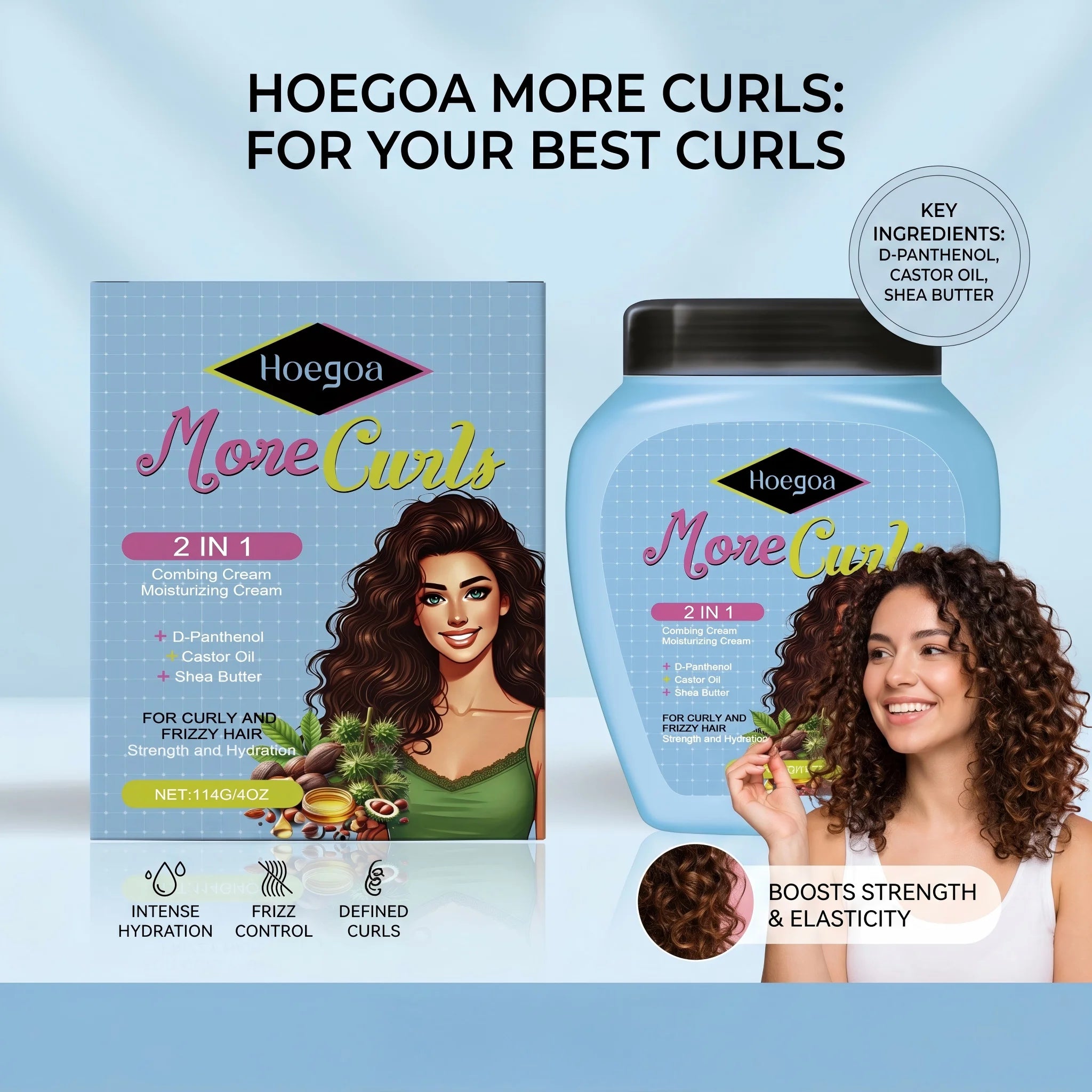 More Curls Hair Cream and Curl Defining Leave In for Hydrating Frizzy Hair - 5