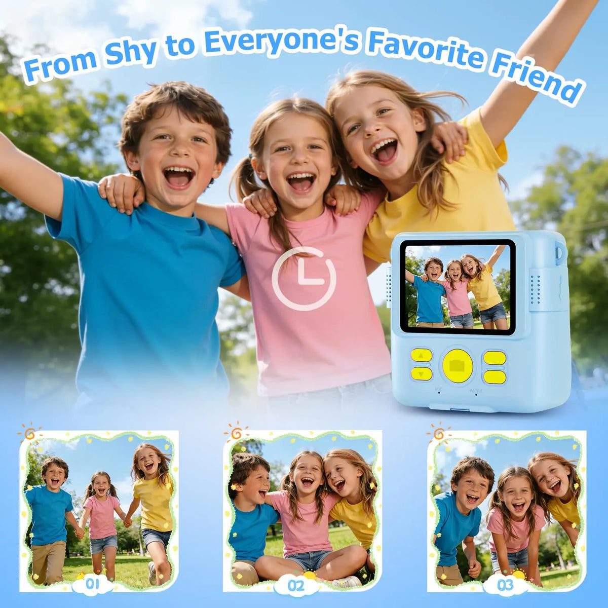 Instant Print Camera and Digital Video Recorder for Kids Birthday Holiday Gifts