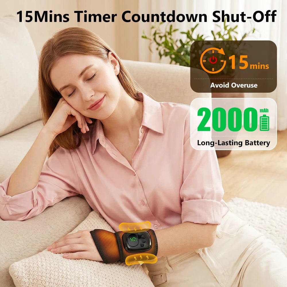 Cordless Wrist Massager and Heated Hand Wrap for Daily Relaxation and Muscle Relief