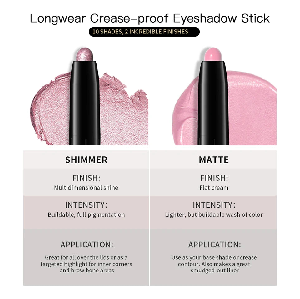 Eyeshadow Stick and Cream Makeup Pencil for Long Lasting Daily Eye Enhancement