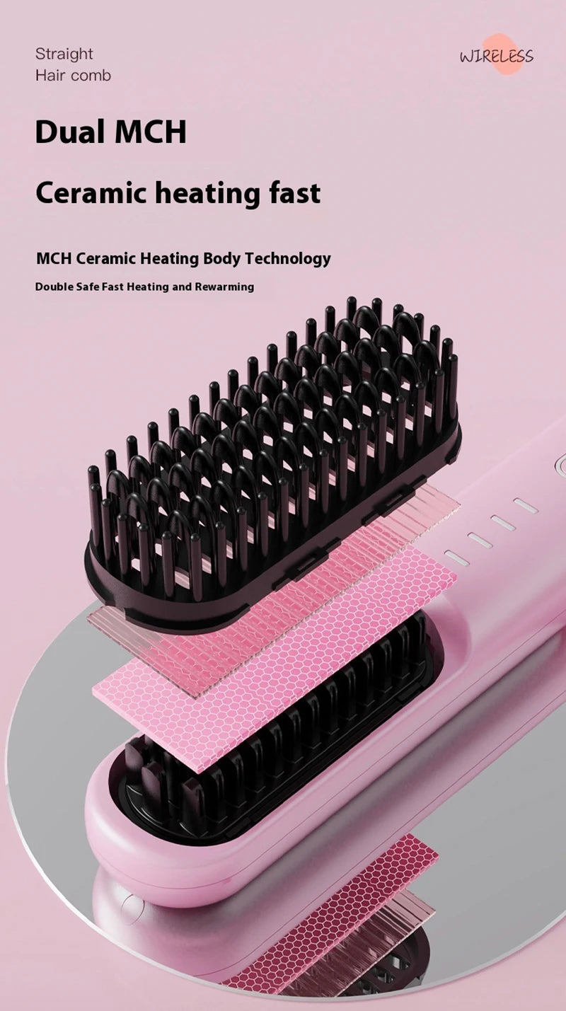 Hair Straightening Brush and Heated Smoothing Comb for Quick Daily Styling - 16