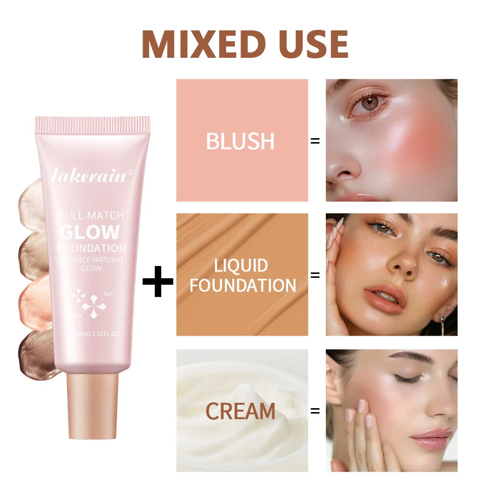 Liquid Glow Foundation and Illuminating Makeup Base for Radiant Skin Coverage