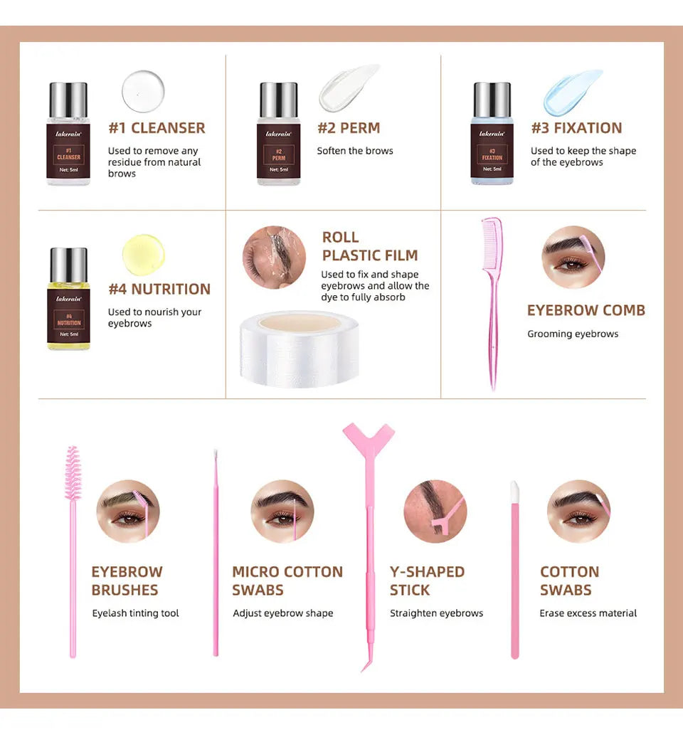 Brow Lamination Kit and Eyebrow Lifting Set for Professional Salon Style Brows