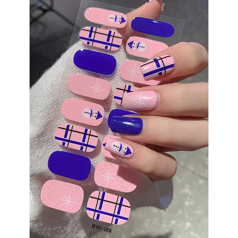 Christmas Nail Sticker and Holiday Gel Wrap for Winter Party Decorations