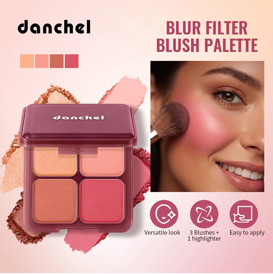 Blur Filter Blush Palette and Cheek Makeup Kit for a Natural Flushed Look - 7