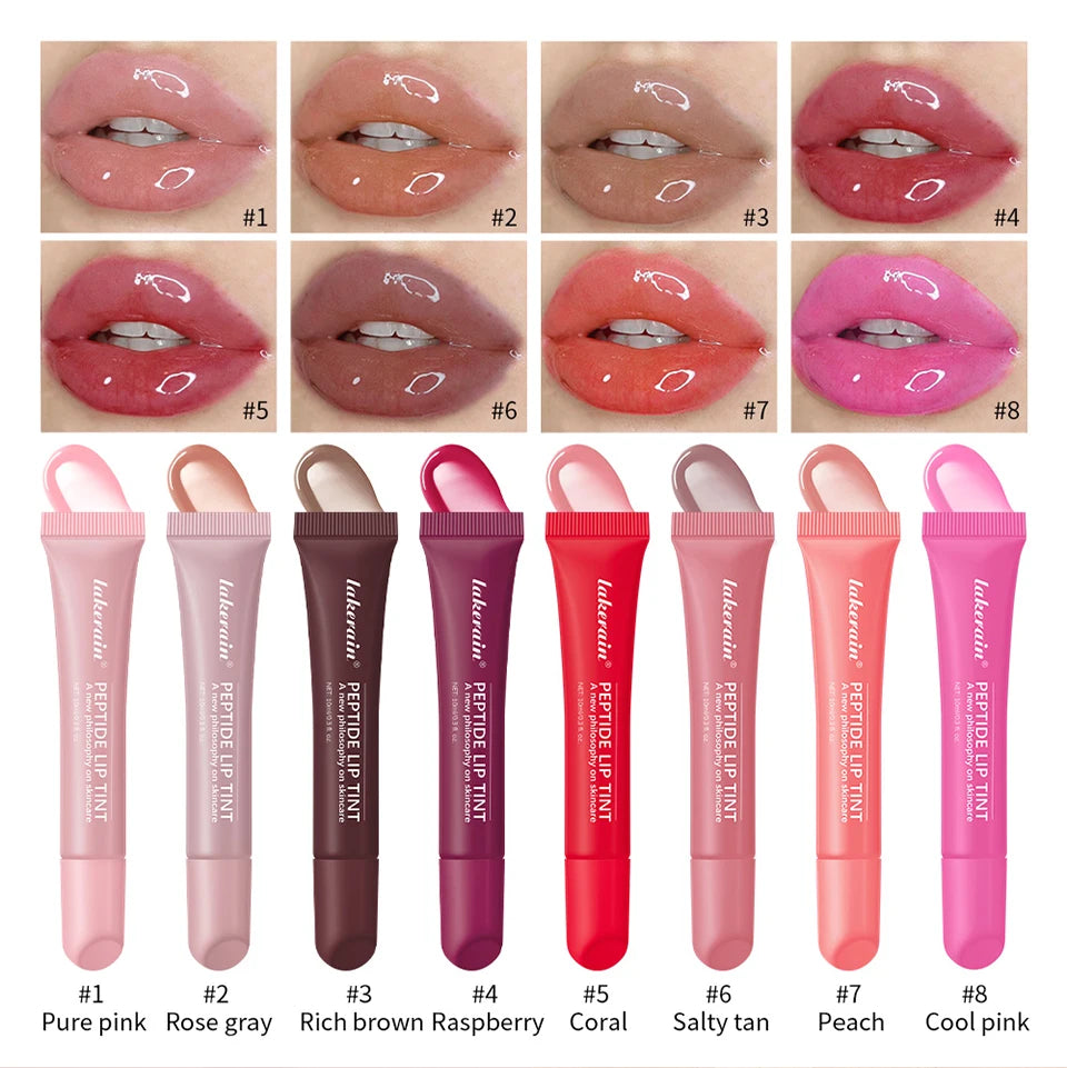 Peptide Lip Tint and Moisturizing Lip Gloss for Daily Hydration and Shine
