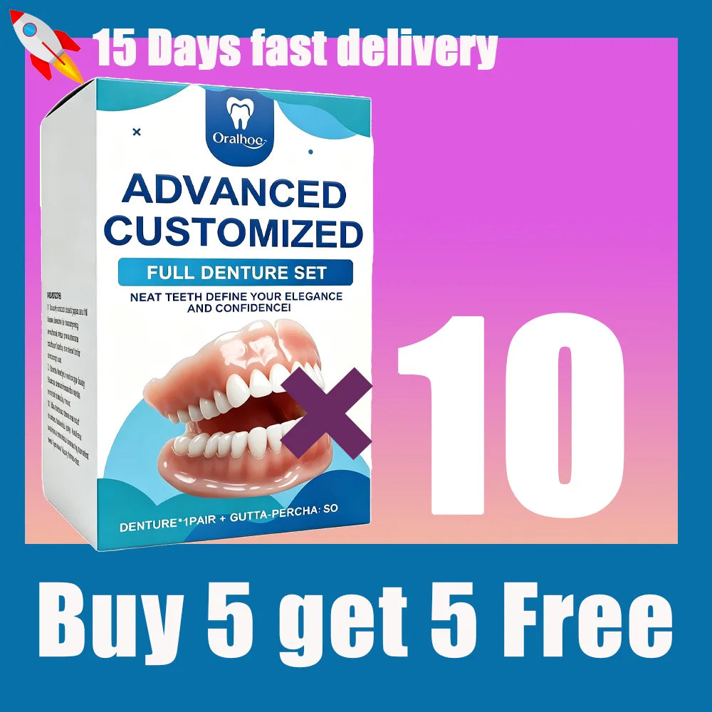 Full Denture Set and Temporary False Teeth Veneers for a Confident Daily Smile - 15