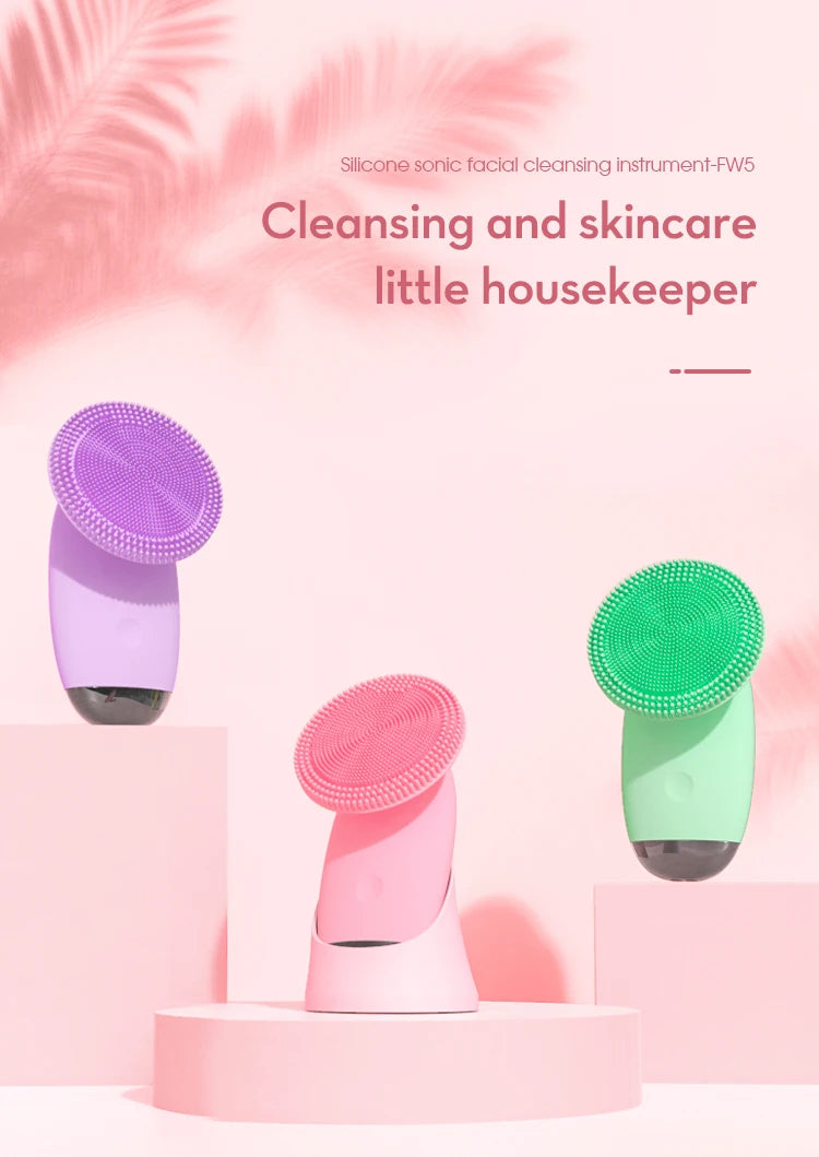 Silicone Face Cleansing Brush and Facial Scrubber for Daily Skin Pore Cleaning - 7