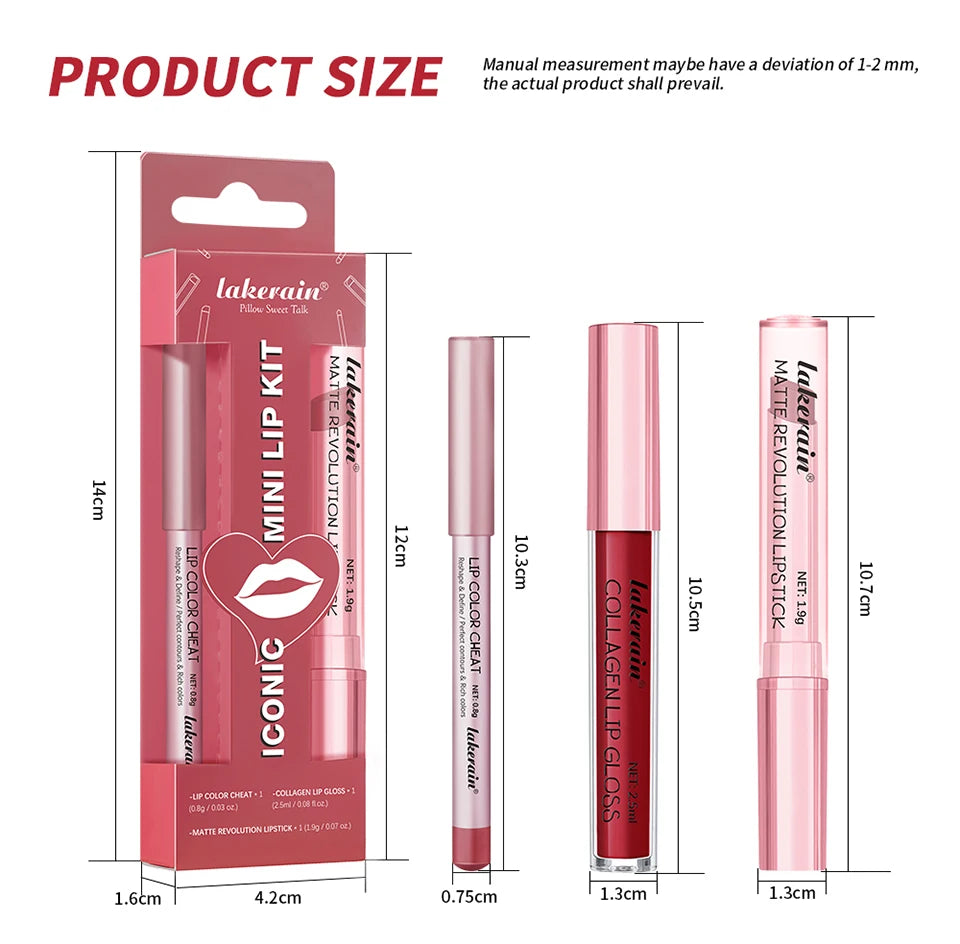 Lip Liner and Lipstick Makeup Set for Perfect Daily and Travel Lip Styling - 15